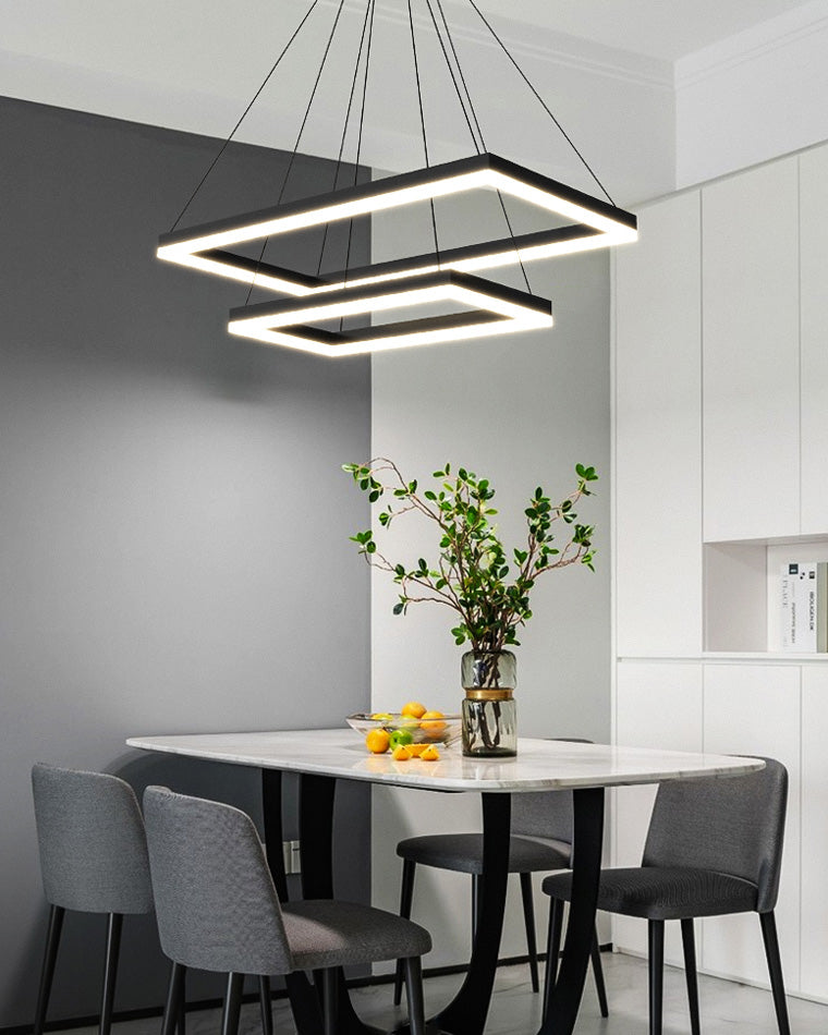 WOMO Tiered Rectangular LED Chandelier-WM2120