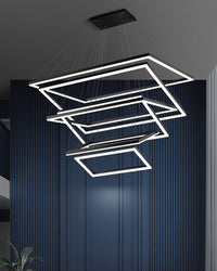 WOMO Tiered Rectangular LED Chandelier-WM2120
