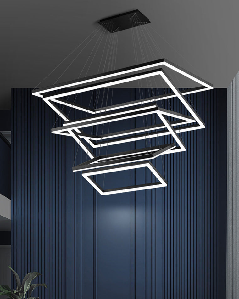 WOMO Tiered Rectangular LED Chandelier-WM2120