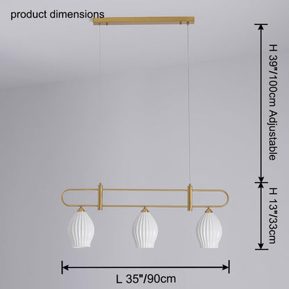 WOMO Linear Fluted Ceramic Chandelier-WM2121b