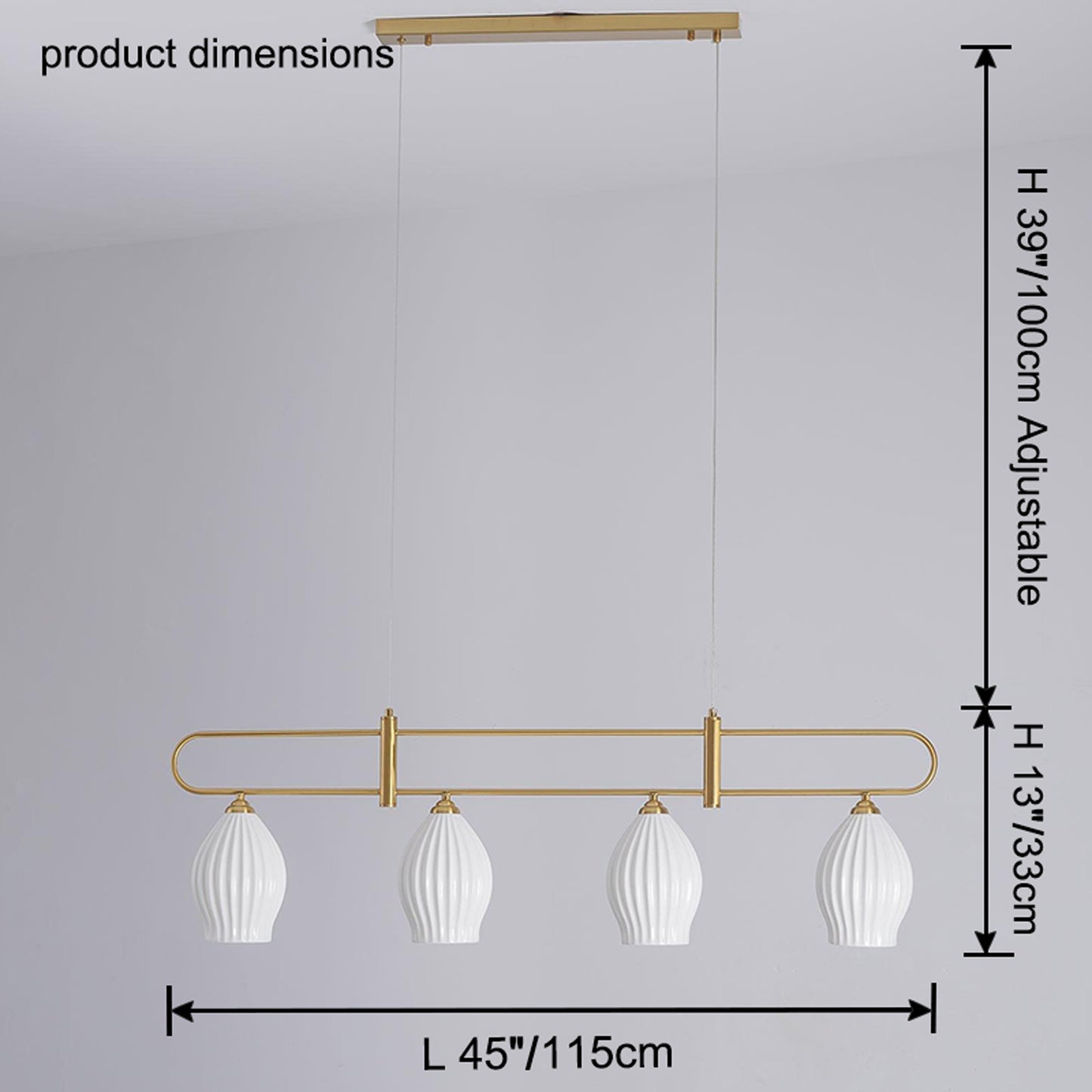 WOMO Linear Fluted Ceramic Chandelier-WM2121b