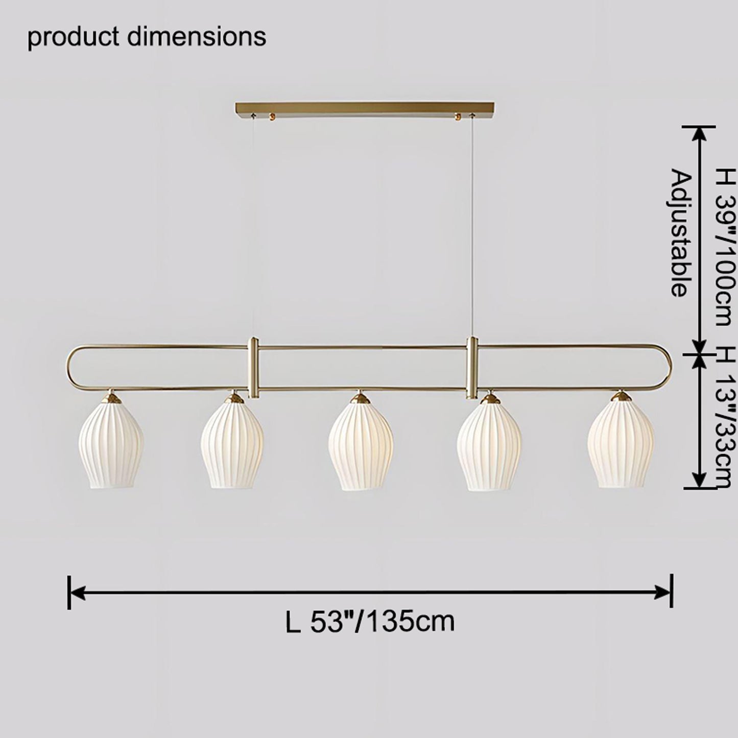 WOMO Linear Fluted Ceramic Chandelier-WM2121b