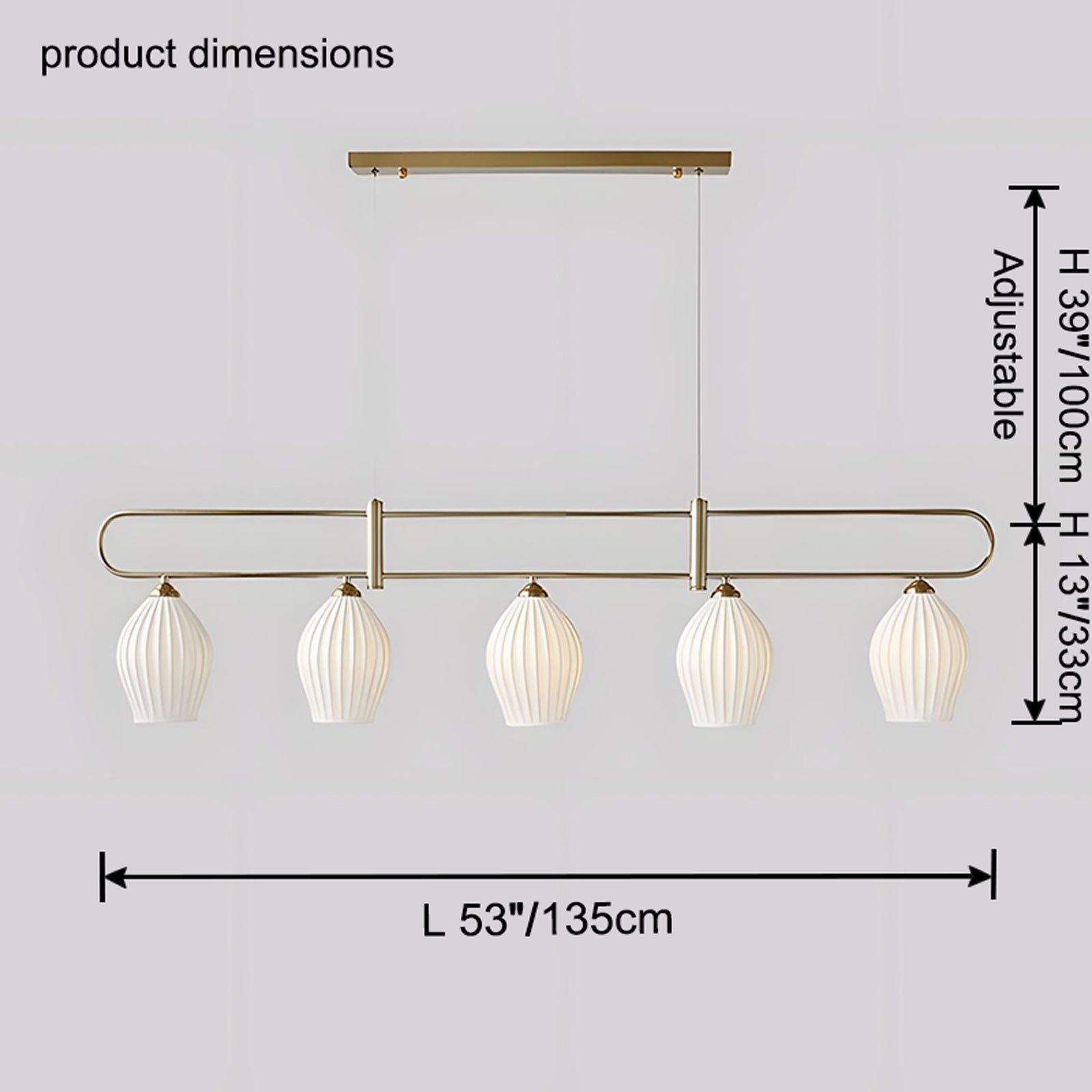 WOMO Ceramic Bud Linear Chandelier-WM2121b