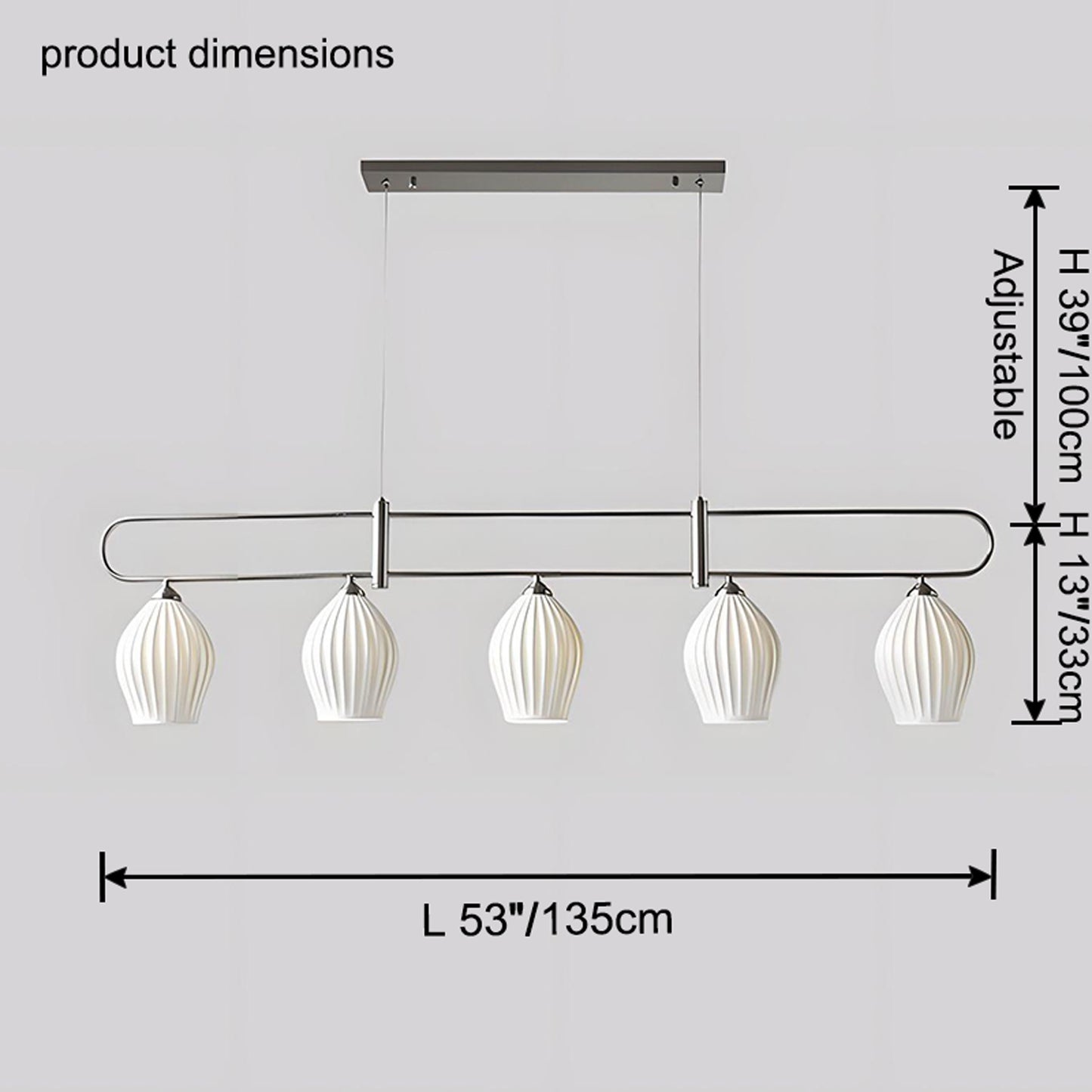 WOMO Linear Fluted Ceramic Chandelier-WM2121b