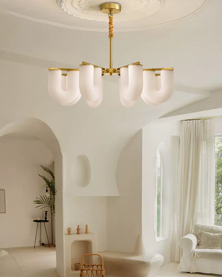 WOMO U-Shaped Milk Glass Chandelier-WM2131