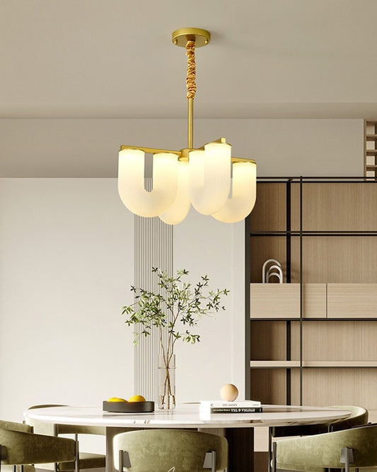 WOMO U-Shaped Milk Glass Chandelier-WM2131