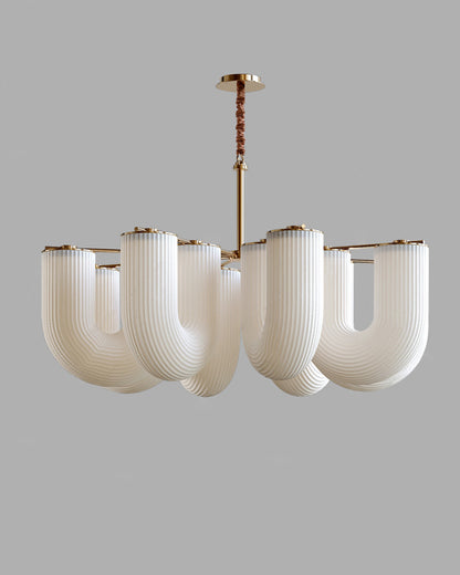 WOMO U-Shaped Milk Glass Chandelier-WM2131