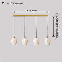 WOMO Ribbed Bud Ceramic Multi-Light Chandelier-WM2132b