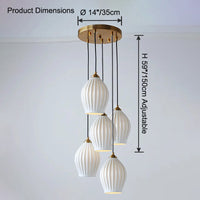 WOMO Ribbed Bud Ceramic Chandelier-WM2132a