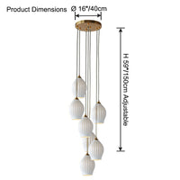WOMO Ribbed Bud Ceramic Chandelier-WM2132a