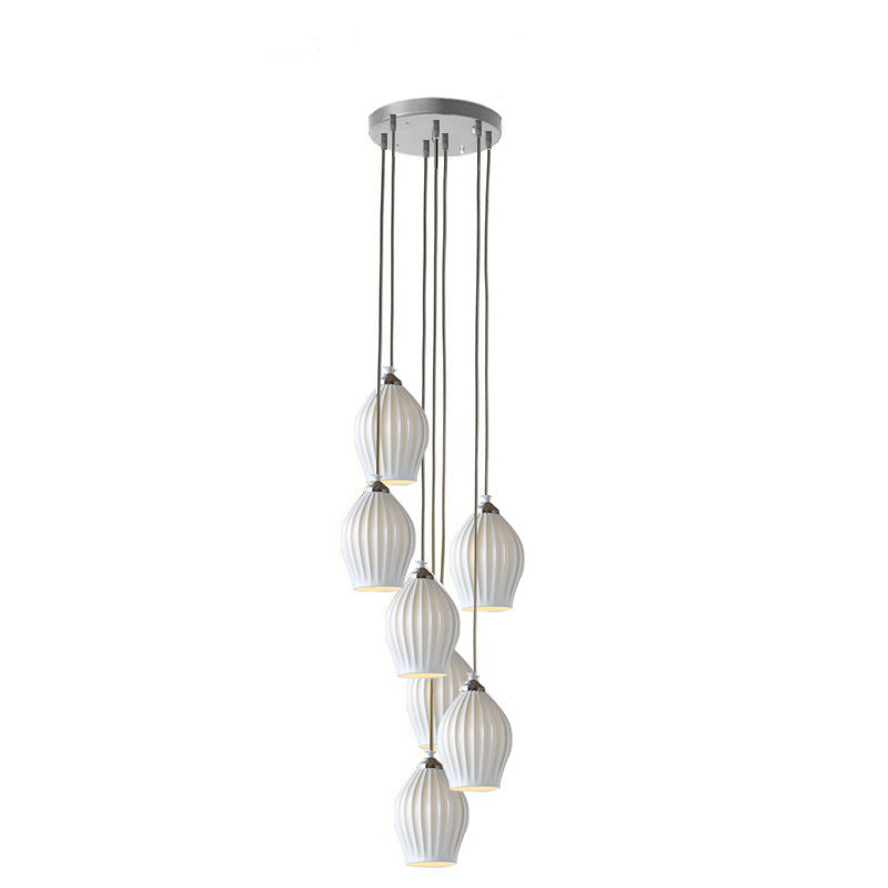 WOMO Ribbed Bud Ceramic Chandelier-WM2132a