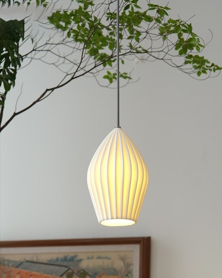 WOMO Ribbed Ceramics Pendant Light-WM2132