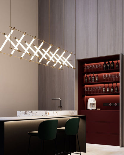 WOMO Maza Long Linear Chandelier-WM2134