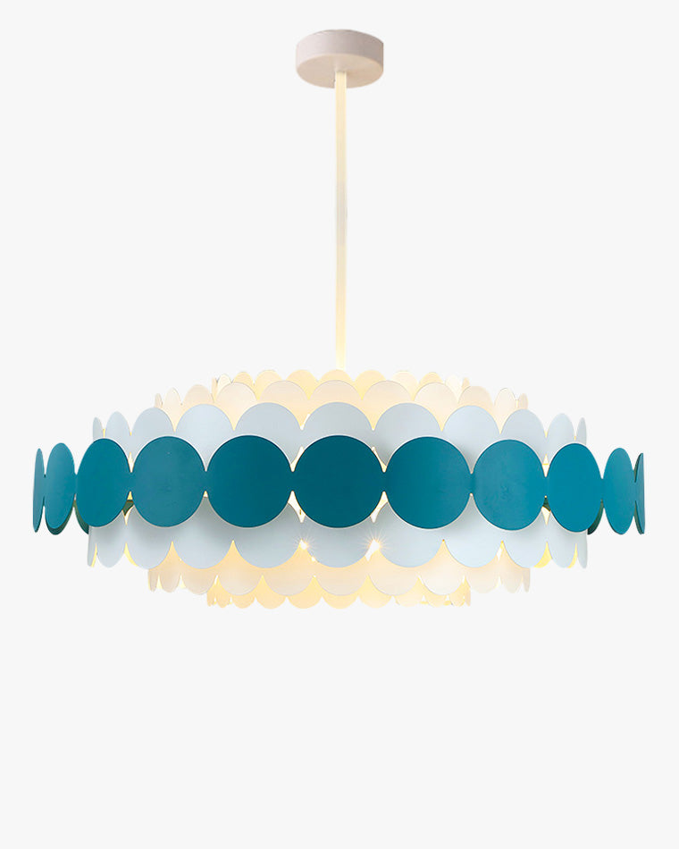 WOMO Black/Blue Round Chandelier-WM2140