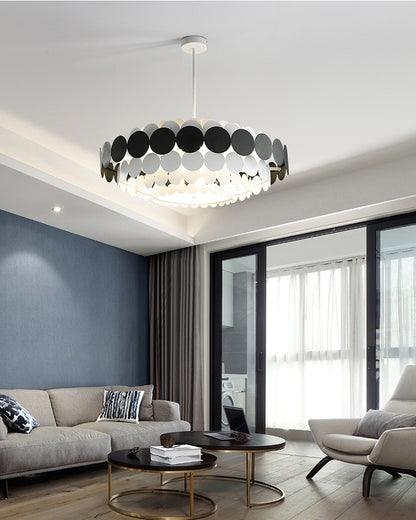 WOMO Black/Blue Round Chandelier-WM2140