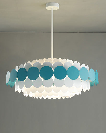 WOMO Black/Blue Round Chandelier-WM2140