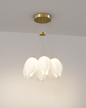 WOMO White Tulip Flower Chandelier-WM2142