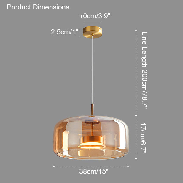 WOMO Drum Blown Glass Pendant Light-WM2145