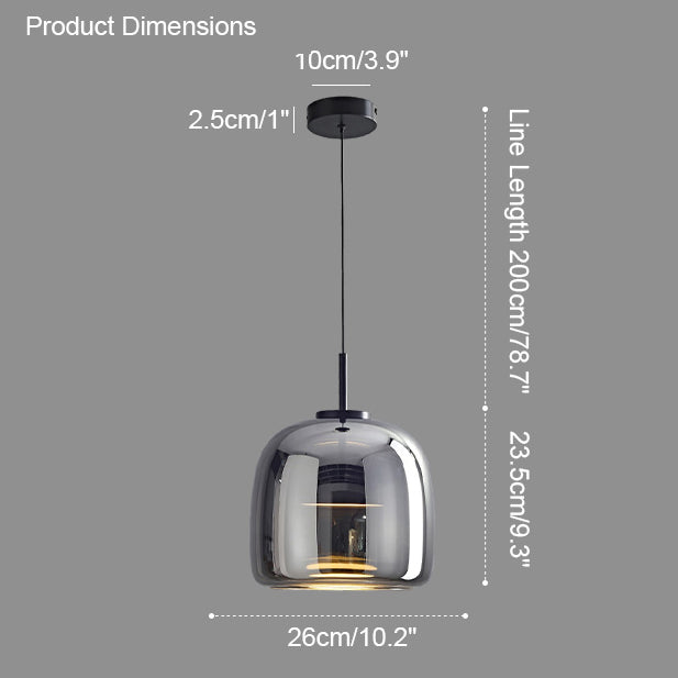 WOMO Drum Blown Glass Pendant Light-WM2145