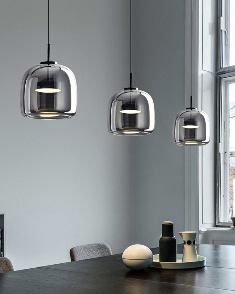 WOMO Drum Blown Glass Pendant Light-WM2145