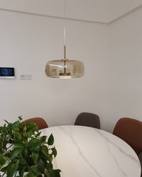 WOMO Drum Blown Glass Pendant Light-WM2145