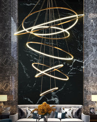 WOMO Large Tiered Ring LED Foyer Chandelier-WM2160