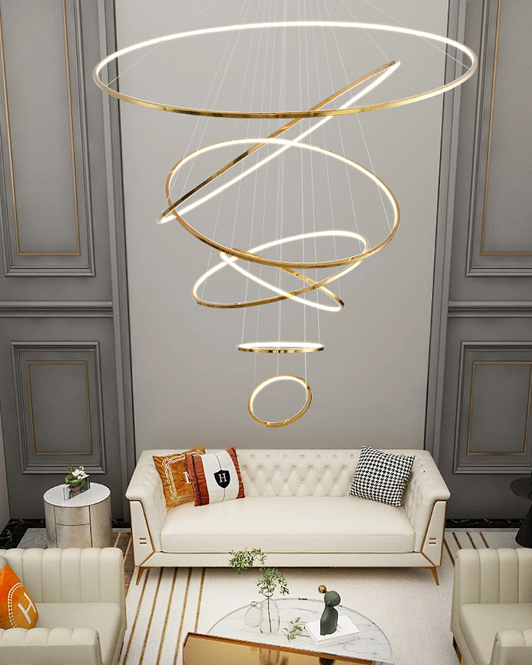 WOMO Large Tiered Ring Foyer Chandelier-WM2160