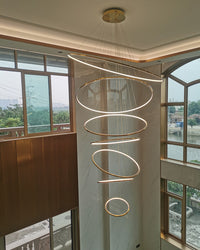 WOMO Large Tiered Ring LED Foyer Chandelier-WM2160