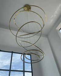 WOMO Large Tiered Ring LED Foyer Chandelier-WM2160