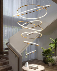WOMO Large Tiered Ring LED Foyer Chandelier-WM2160