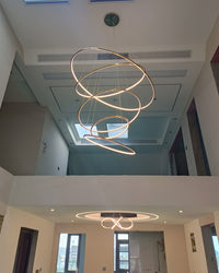 WOMO Large Tiered Ring LED Foyer Chandelier-WM2160