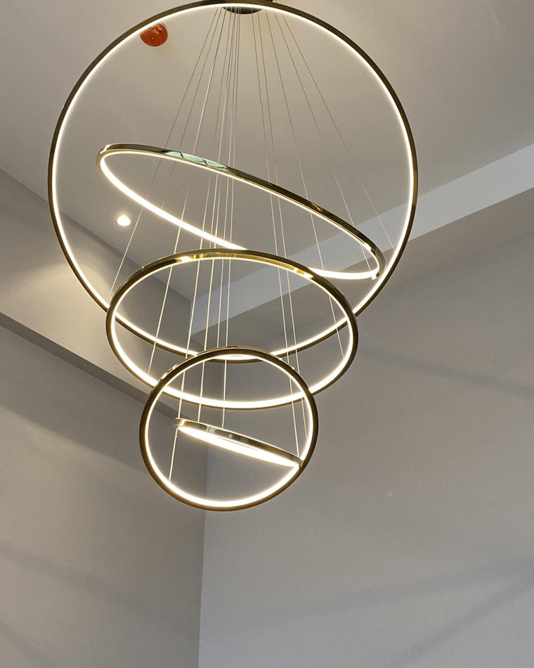 WOMO Large Tiered Ring LED Foyer Chandelier-WM2160