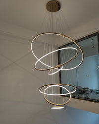 WOMO Large Tiered Ring LED Foyer Chandelier-WM2160