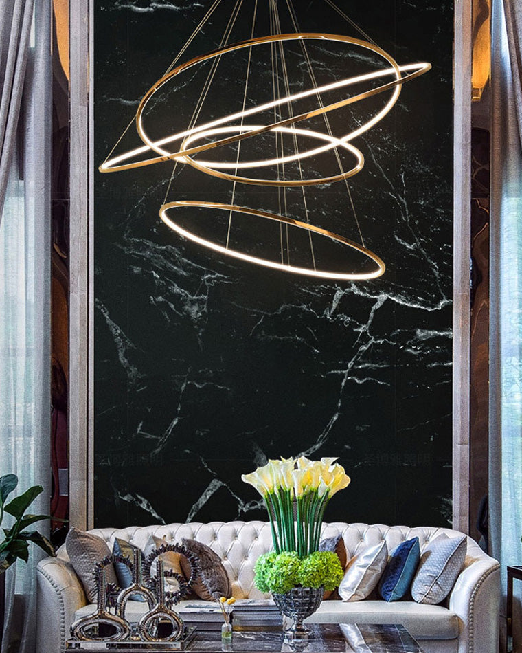 WOMO Large Tiered Ring LED Foyer Chandelier-WM2160