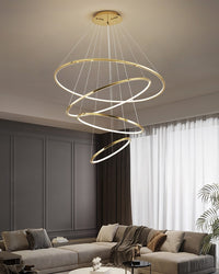 WOMO Large Tiered Ring LED Foyer Chandelier-WM2160