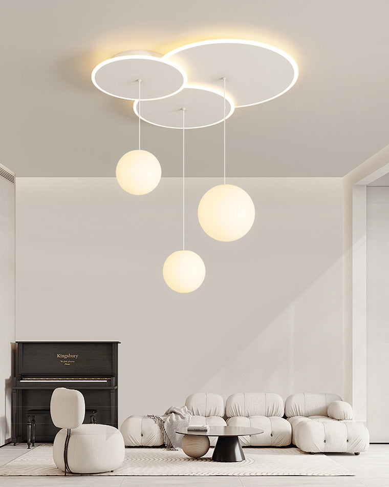 WOMO Lotus Flower/Globe Staggered Pendant Light-WM2164