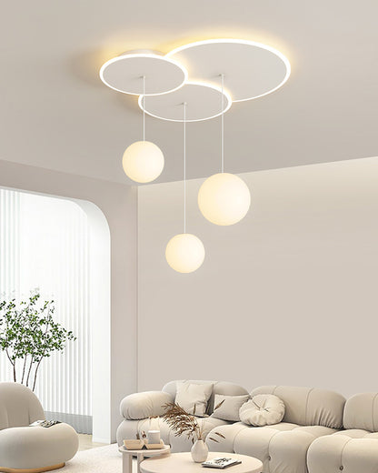 WOMO Lotus Flower/Globe Staggered Pendant Light-WM2164