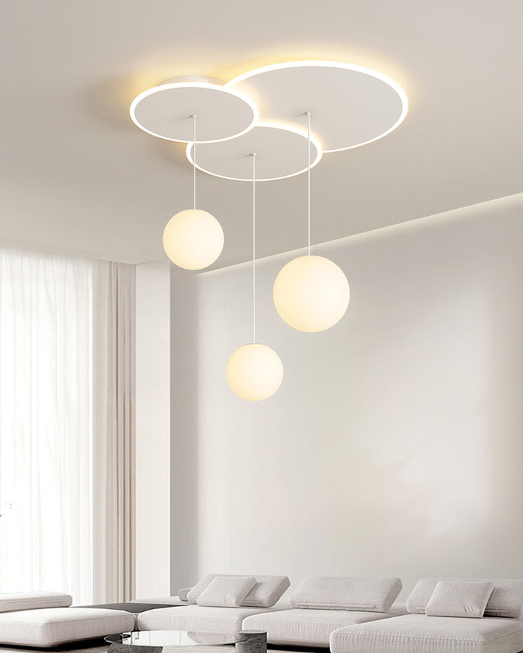 WOMO Lotus Flower/Globe Staggered Pendant Light-WM2164