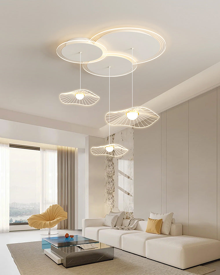 WOMO Lotus Flower/Globe Staggered Pendant Light-WM2164