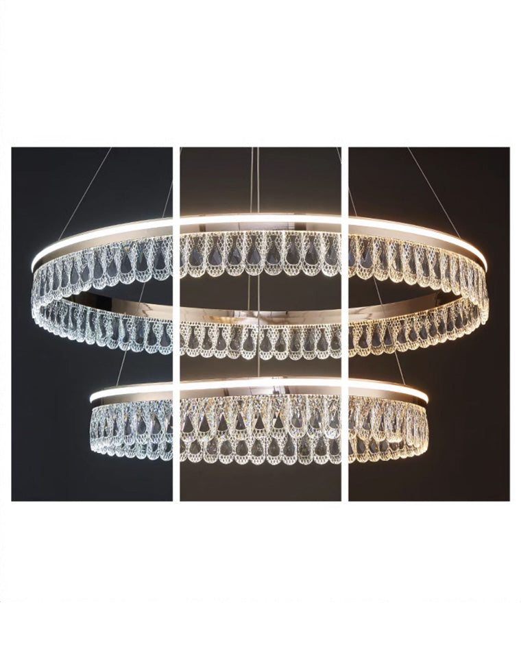 WOMO Tiered Crystal Ring Chandelier-WM2167