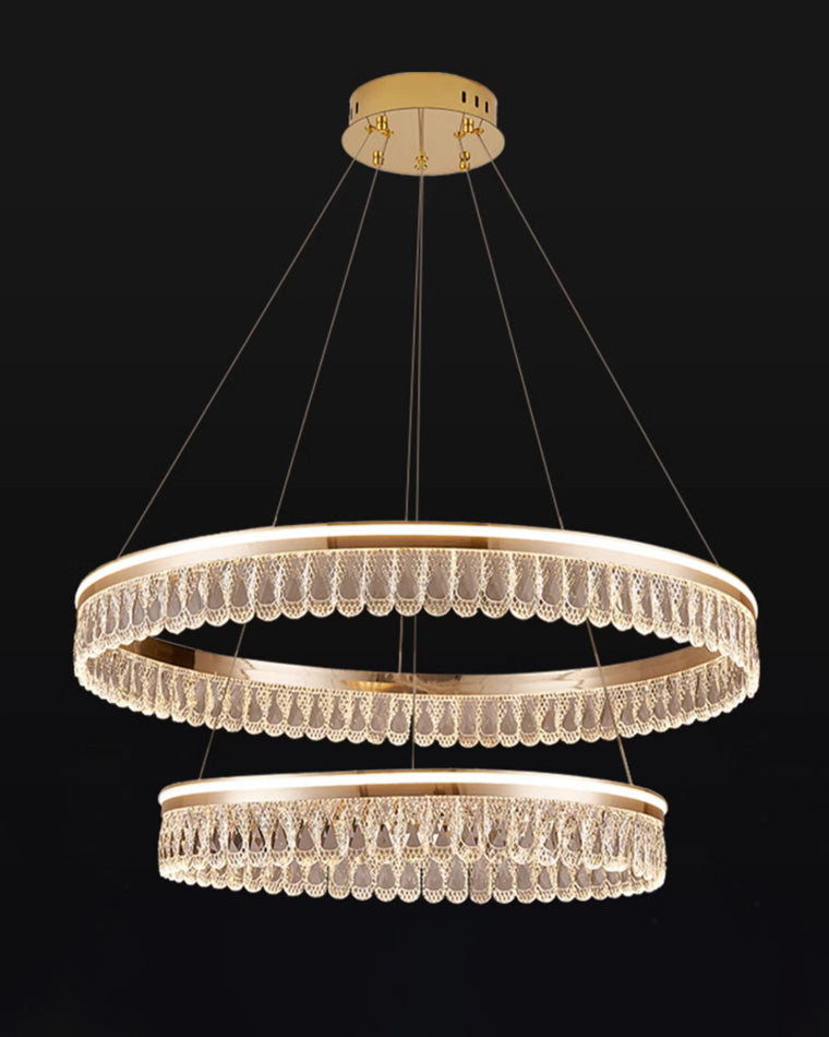 WOMO Tiered Crystal Ring Chandelier-WM2167