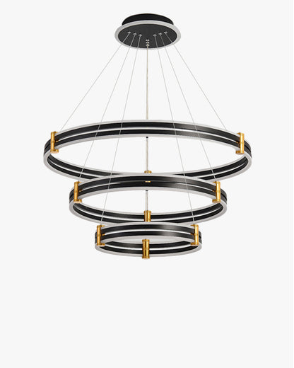 WOMO Tiered Black Rings Chandelier-WM2172