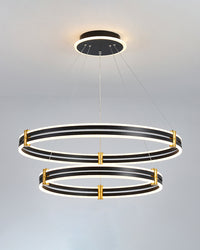 WOMO Tiered Black Rings Chandelier-WM2172
