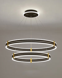 WOMO Tiered Black Rings Chandelier-WM2172