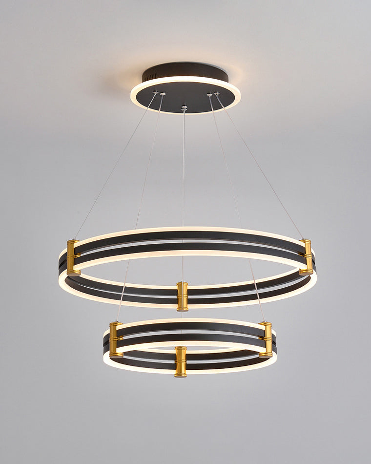 WOMO Tiered Black Rings Chandelier-WM2172