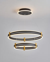 WOMO Tiered Black Rings Chandelier-WM2172