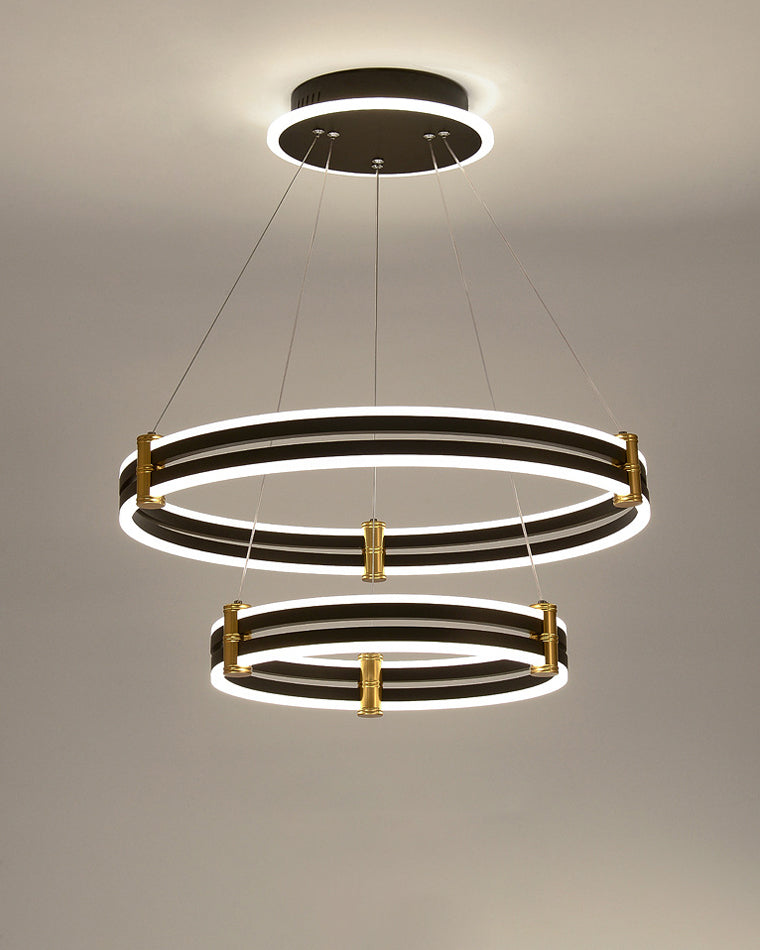 WOMO Tiered Black Rings Chandelier-WM2172