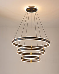 WOMO Tiered Black Rings Chandelier-WM2172