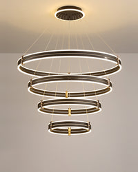 WOMO Tiered Black Rings Chandelier-WM2172