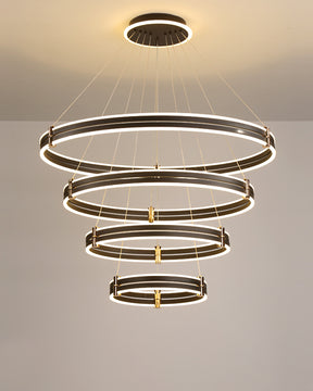 WOMO Tiered Black Rings Chandelier-WM2172